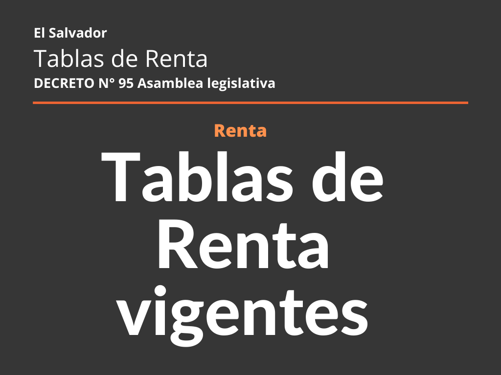 Tablas de Renta Vigentes