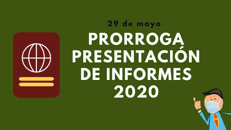 Prorroga presentación de informes hacienda 2020.