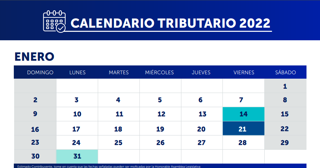 Calendario tributario 2022 , F910 f960 f463