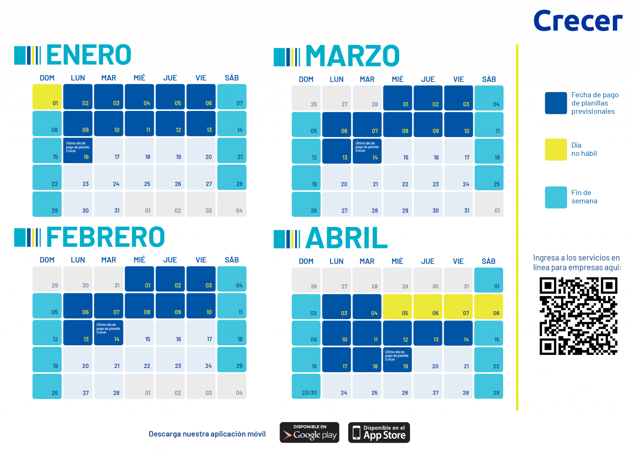 Calendario 2023 de planillas Previsionales ISSS, AFP, IPSFA y otros
