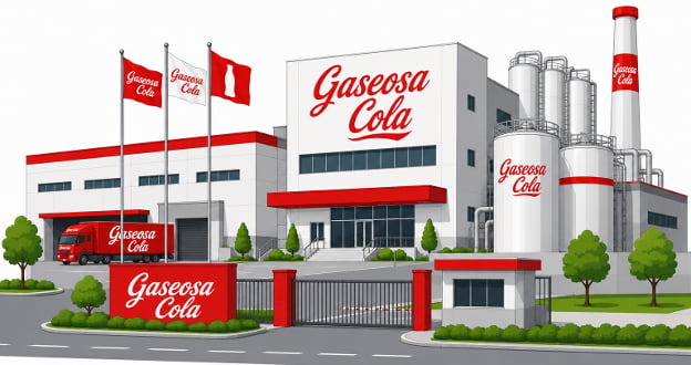Planta embotelladora de bebidas gaseosas en El Salvador, representando las operaciones de distribución donde se aplica el Evento de Retorno por devolución de envases vacíos.
